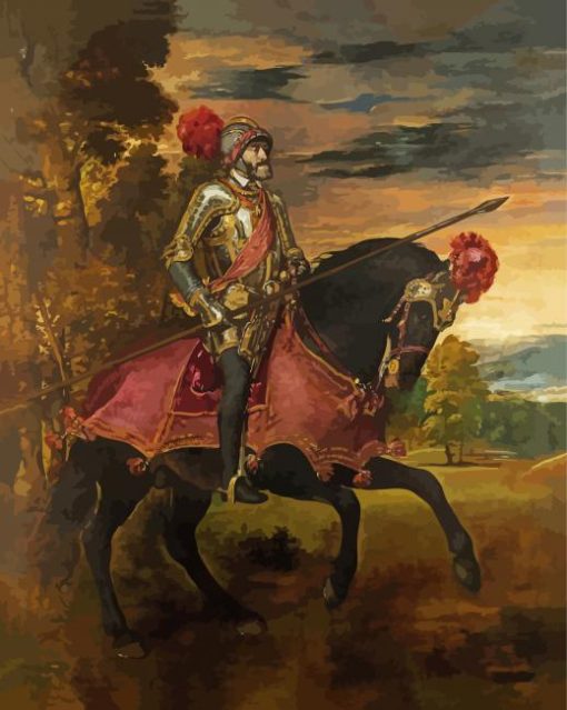 Equestrian Portrait Of Charles V paint by numbers