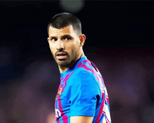 FCB Player Sergio Leonel Agüero paint by numbers