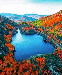 Fall Foliage Adirondack Mountains paint by numbers