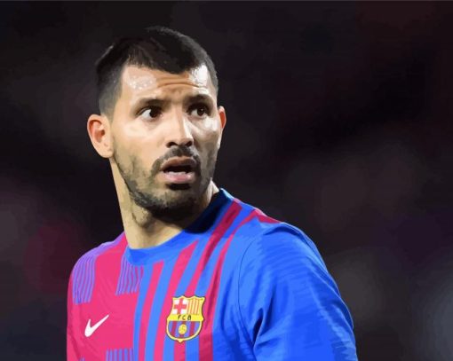 The Footballer Sergio Leonel Agüero paint by numbers