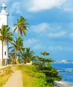 Beautiful Galle Fort Lighthouse paint by numbers