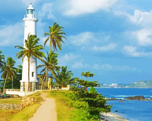 Beautiful Galle Fort Lighthouse paint by numbers