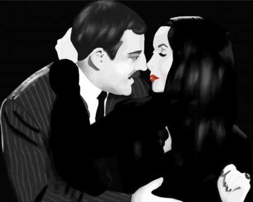 Gomez And Morticia Addams paint by numbers