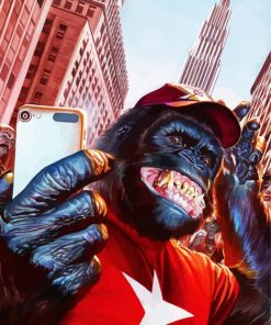 Gorilla Taking Selfie paint by numbers