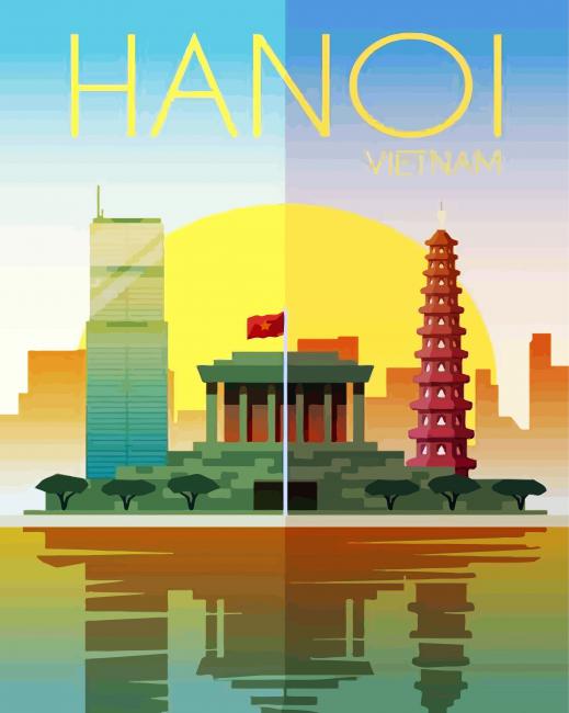 Hanoi Vietnam Poster paint by numbers