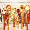 Herbs And Spices In Wooden Spoons paint by numbers