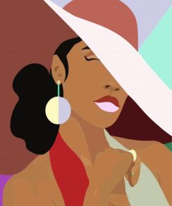 Illustration African Girl In Hat paint by numbers