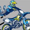 Illustration Dirt Bike paint by numbers