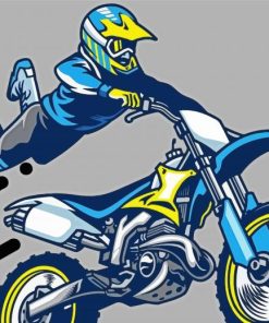 Illustration Dirt Bike paint by numbers