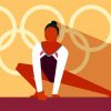 Illustration Gymnast Girl paint by numbers
