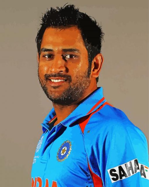Mahendra Singh Dhoni Cricketer paint by numbers