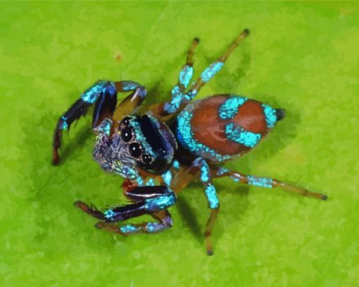 Blue And Brown Spider paint by numbers
