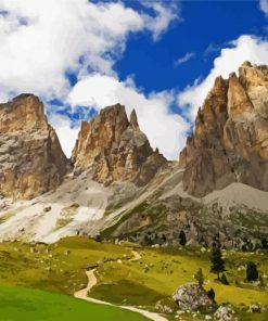 Dolomites Mountains Landscape paint by numbers