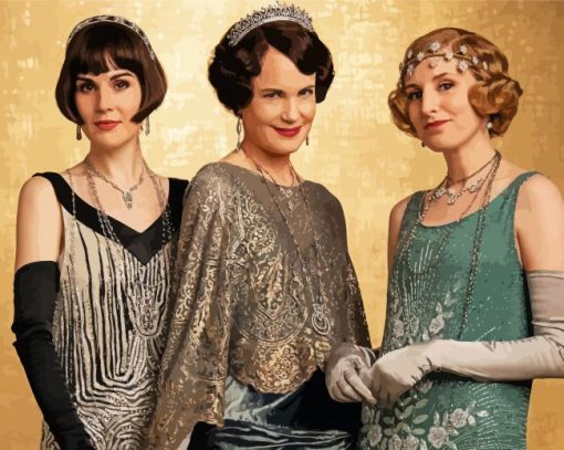 Lady Mary With Anna And Cora Crawley paint by numbers