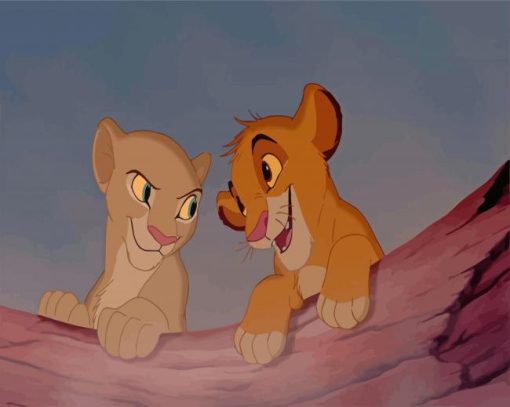 Simba And Nala Characters paint by numbers