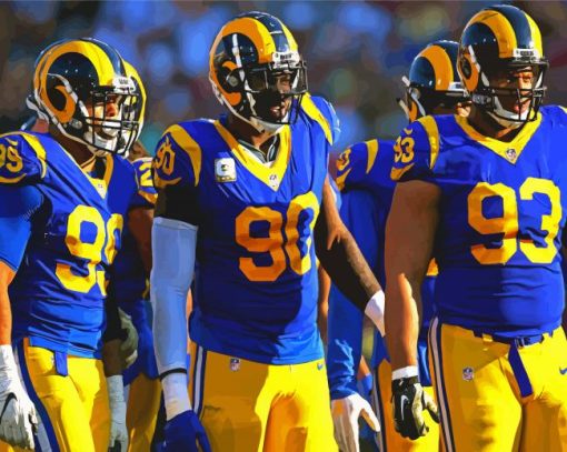 Los Angeles Rams Team Players paint by numbers