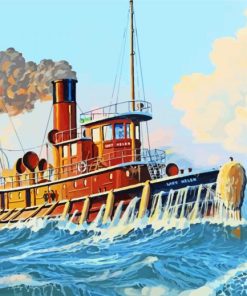 Marine Tugboat Ship paint by numbers