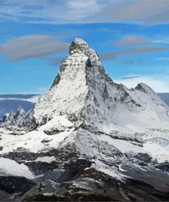 Snowy Matterhorn paint by numbers