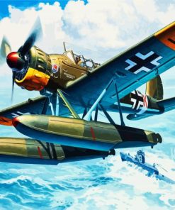 Military Seaplane paint by numbers