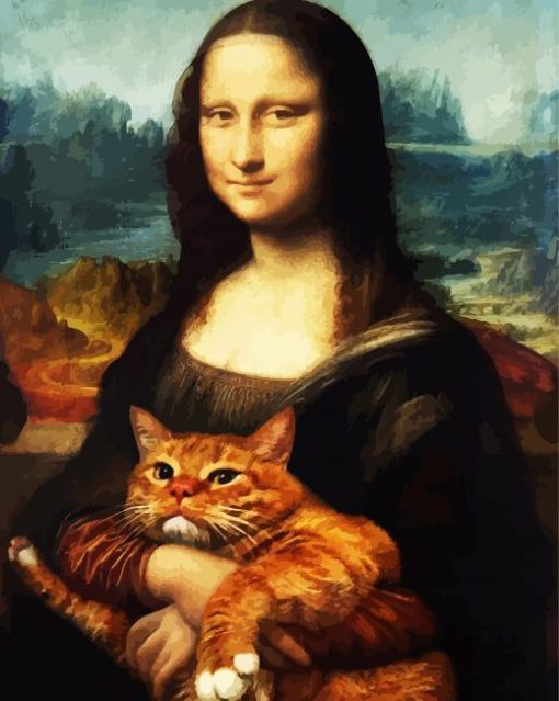 Mona Lisa With Cat paint by numbers