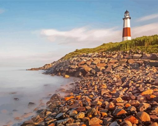 Montauk Point Lighthouse paint by numbers