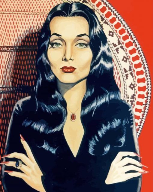 Morticia Addams Vampire paint by numbers