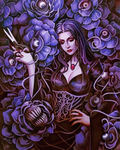 Morticia Addams paint by numbers