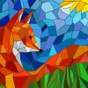 Mosaic Fox Animal Art paint by numbers