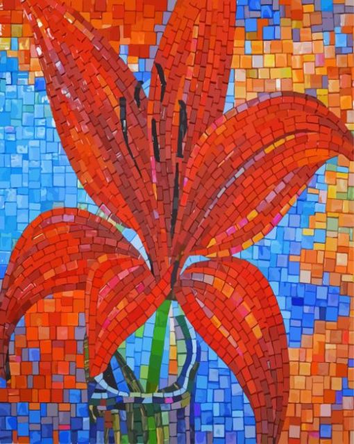 Aesthetic Mosaic Lily paint by numbers