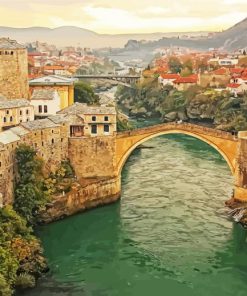 Mostar Old Bridge paint by numbers