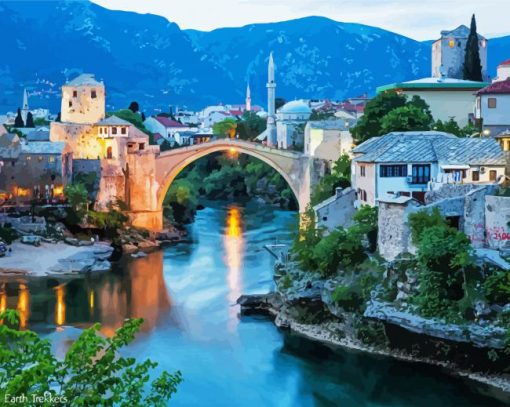 Old Bridge In Mostar paint by numbers