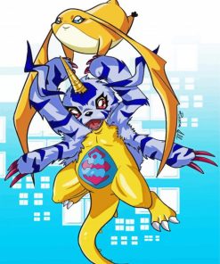 Patamon And Gabumon paint by numbers