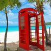 Phone Box In Antigua Beach paint by numbers