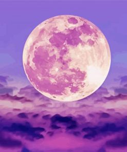 Pink Sky Moon paint by numbers