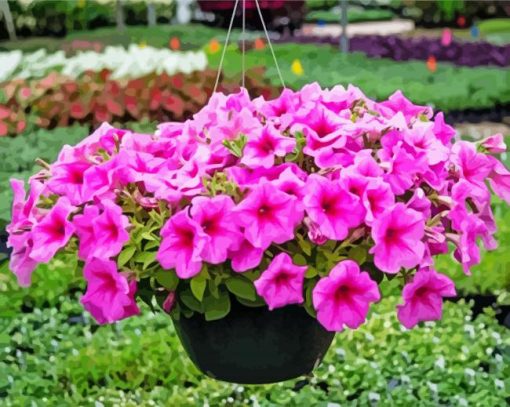 Pink Wave Petunia paint by numbers