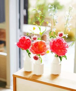 Pivoines Flowers In Vases paint by numbers