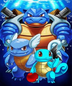 Squirtle Evolution paint by numbers