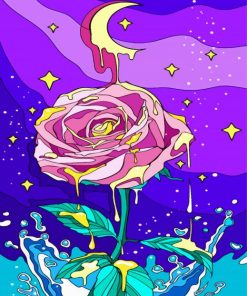Psychedelic Rose Art paint by numbers
