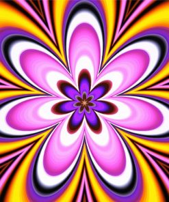 Psychedelic Flower Art paint by numbers