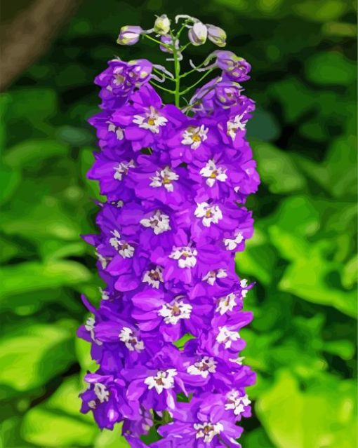 Purple Delphiniums paint by numbers