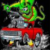Rat Fink In Heavy Chevy paint by numbers