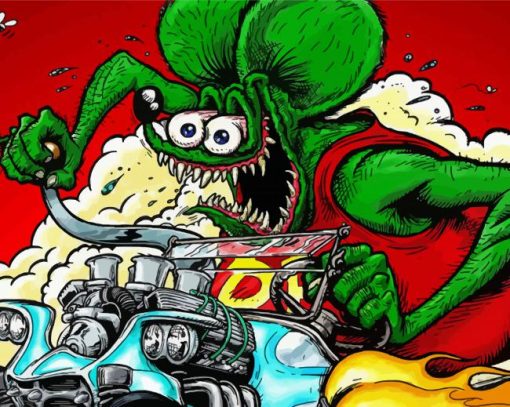 Rat Fink Character paint by numbers