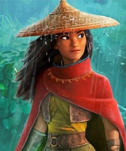 Character Of Raya And The Last Dragon paint by numbers