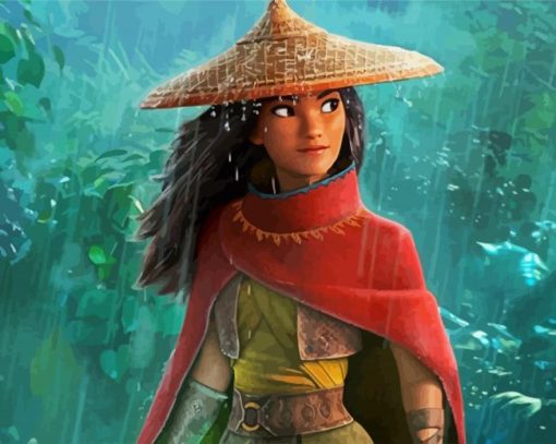 Character Of Raya And The Last Dragon paint by numbers