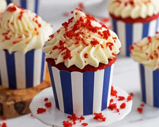 Red Velvet Cupcake paint by numbers