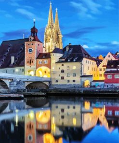 Regensburg Church Reflection paint by numbers