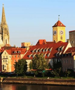 Regensburg Buildings paint by numbers