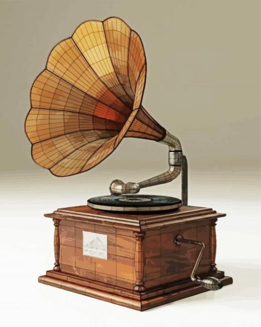 Retro Gramophone paint by numbers