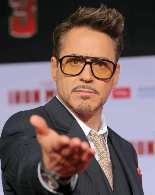 Robert Downey Jr Actor paint by numbers