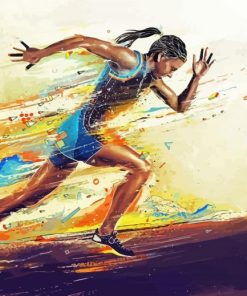 Running Athlete Girl paint by numbers